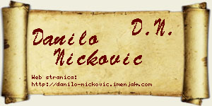 Danilo Ničković vizit kartica